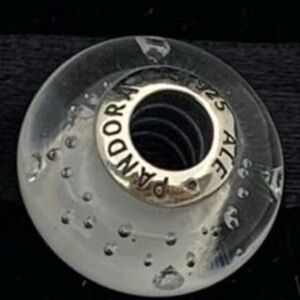 Pandora Murano Silver and clear bubbles Retired clear Effervescence